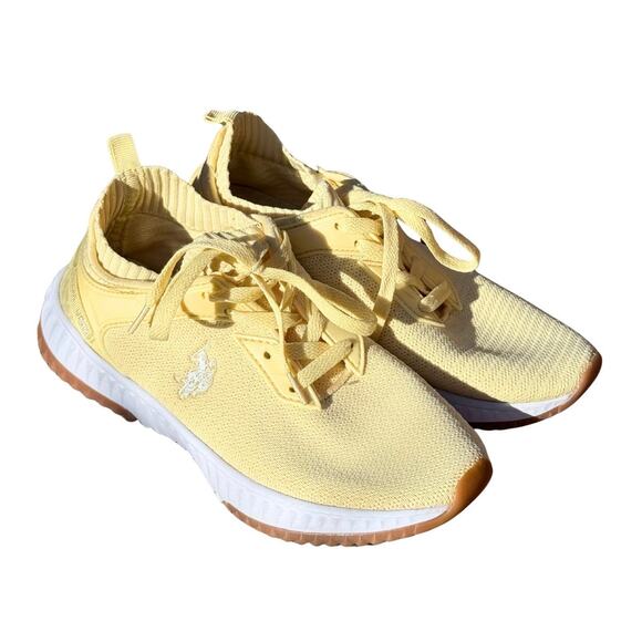 Women's U.S. Polo Assn Butter Yellow Lightweight Knit Sneakers Shoes - Size: 8.5 - Picture 4 of 7